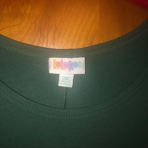 LuLaRoe Carly High-Low Dress Green plus size 2x - Picture 3 of 5